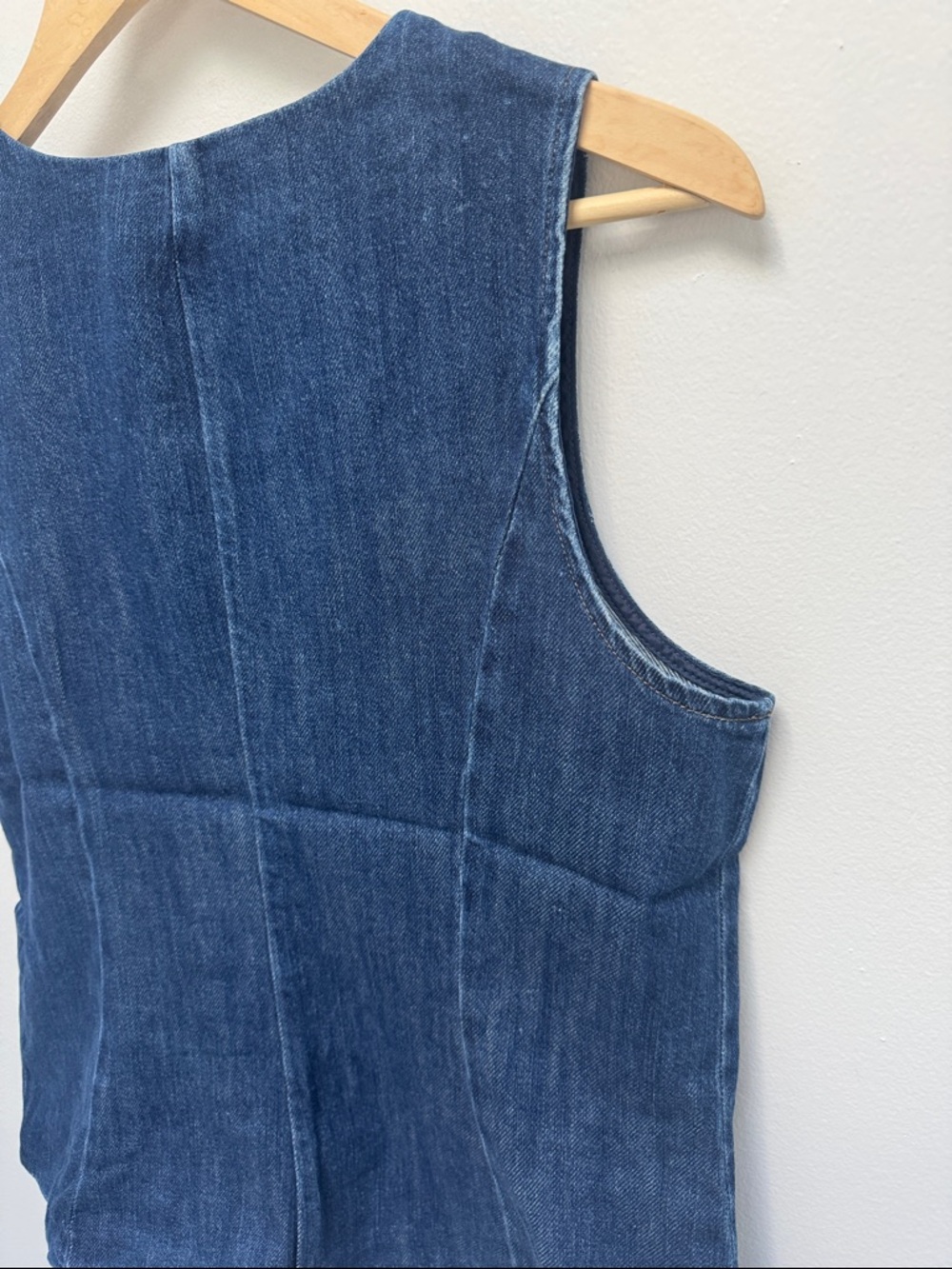 J. Crew Dark Blue Denim Button-Front Vest - Picture 12 of 15